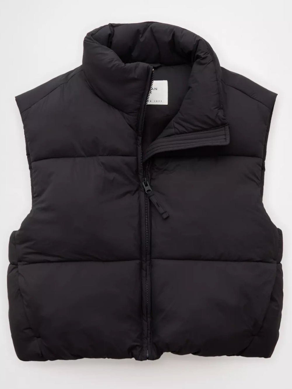 American Eagle Black Quilted Puffer Vest